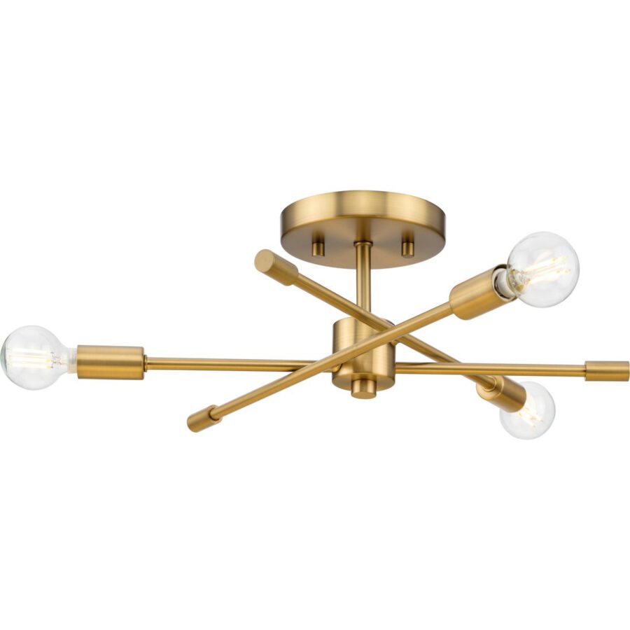 Mondra 18" 3-Light Gold Semi Flush Mount